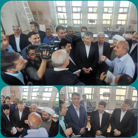 بازدید وزیر جهاد کشاورزی از شعبه بانک کشاورزی در شهرستان شبستر و پیگیری مشکلات مردم