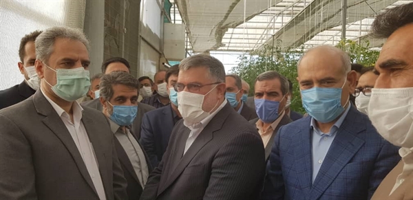 بازدید وزیر جهاد کشاورزی از مجتمع گلخانه ای مشارکتی بانک کشاورزی در خوسف 